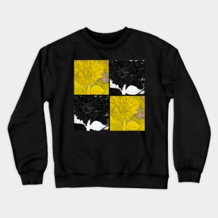 Black and Yellow Square Dahlias Crewneck Sweatshirt